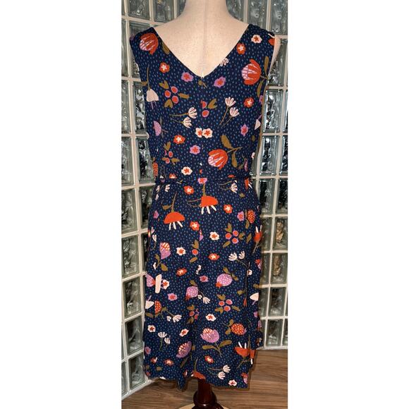 ModCloth x Princess Highway Floral Strawberry Dress Navy/Red Linen Blend -Sz 14 - Picture 3 of 10
